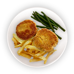 Kids Fish Cakes Served With Chips 